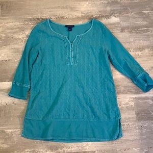 Bandolino women’s turquoise gauze top